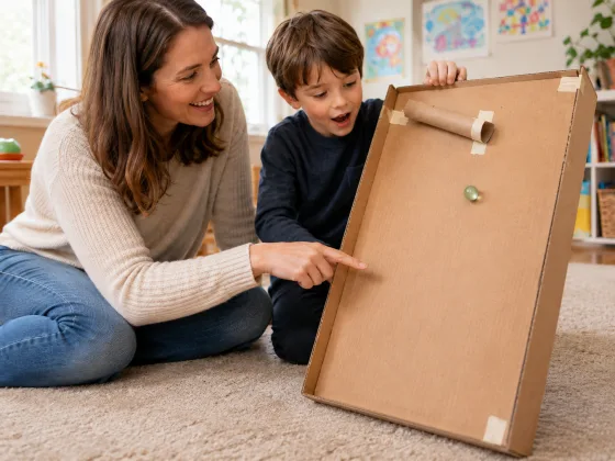 Step 3 of Cardboard Box Marble Run