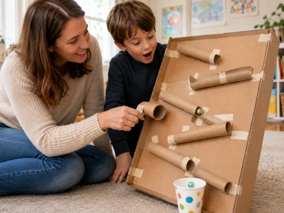 Step 5 of Cardboard Box Marble Run