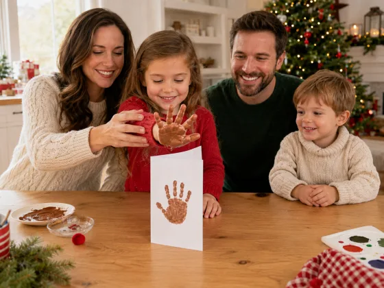 Step 3 of Handprint Reindeer Cards