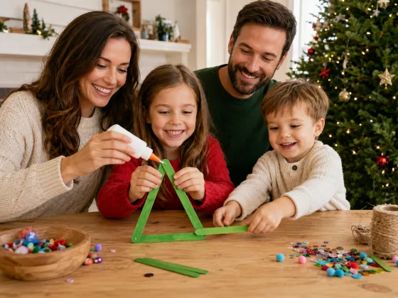Step 2 of Popsicle Stick Christmas Trees