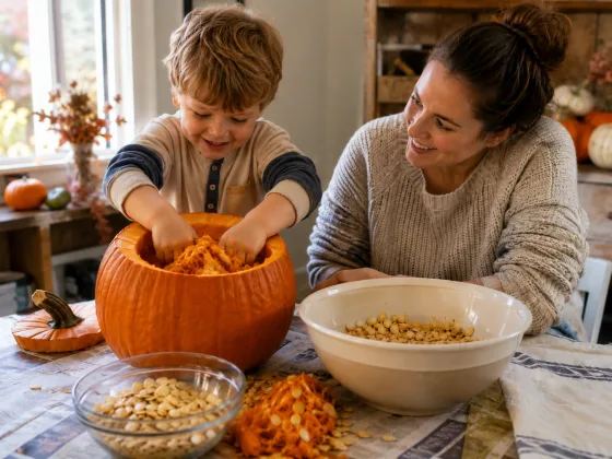 Step 3 of Scooping Out a Pumpkin