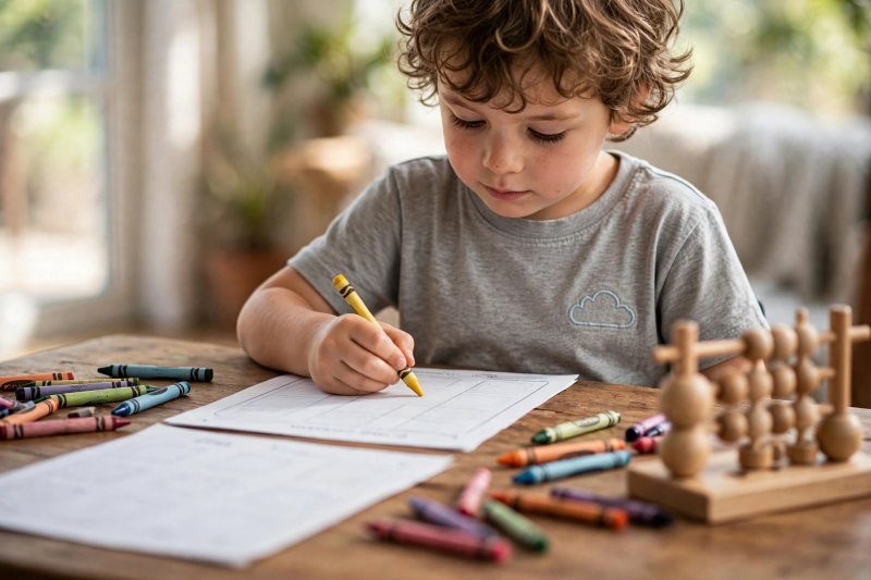 Cover illustration for the 15-sheet counting worksheets printable pack for kindergarten